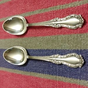 2 Antique Holmes & Edwards XIV Demitasse Spoons Silver Plate
